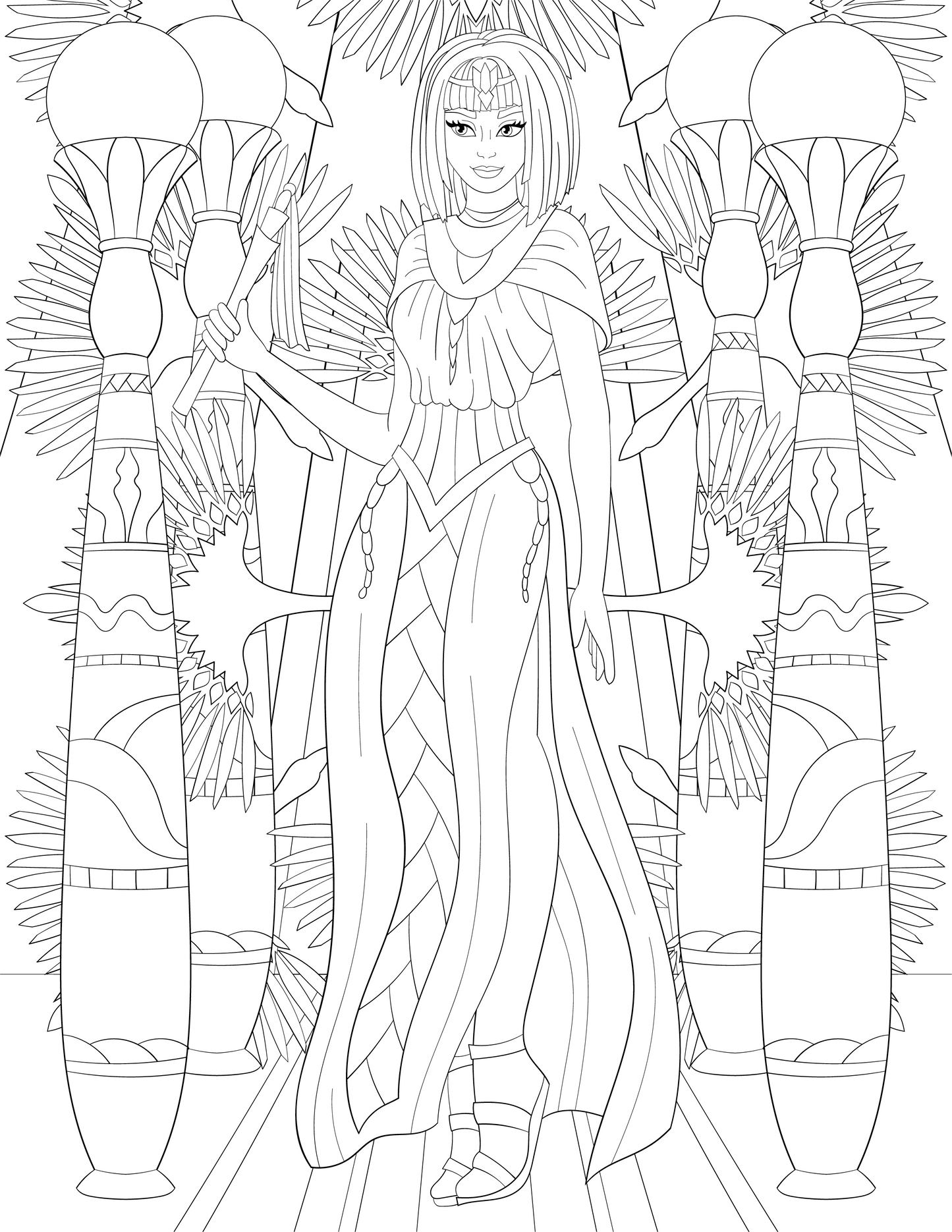 Egyptian Queens- Coloring Book