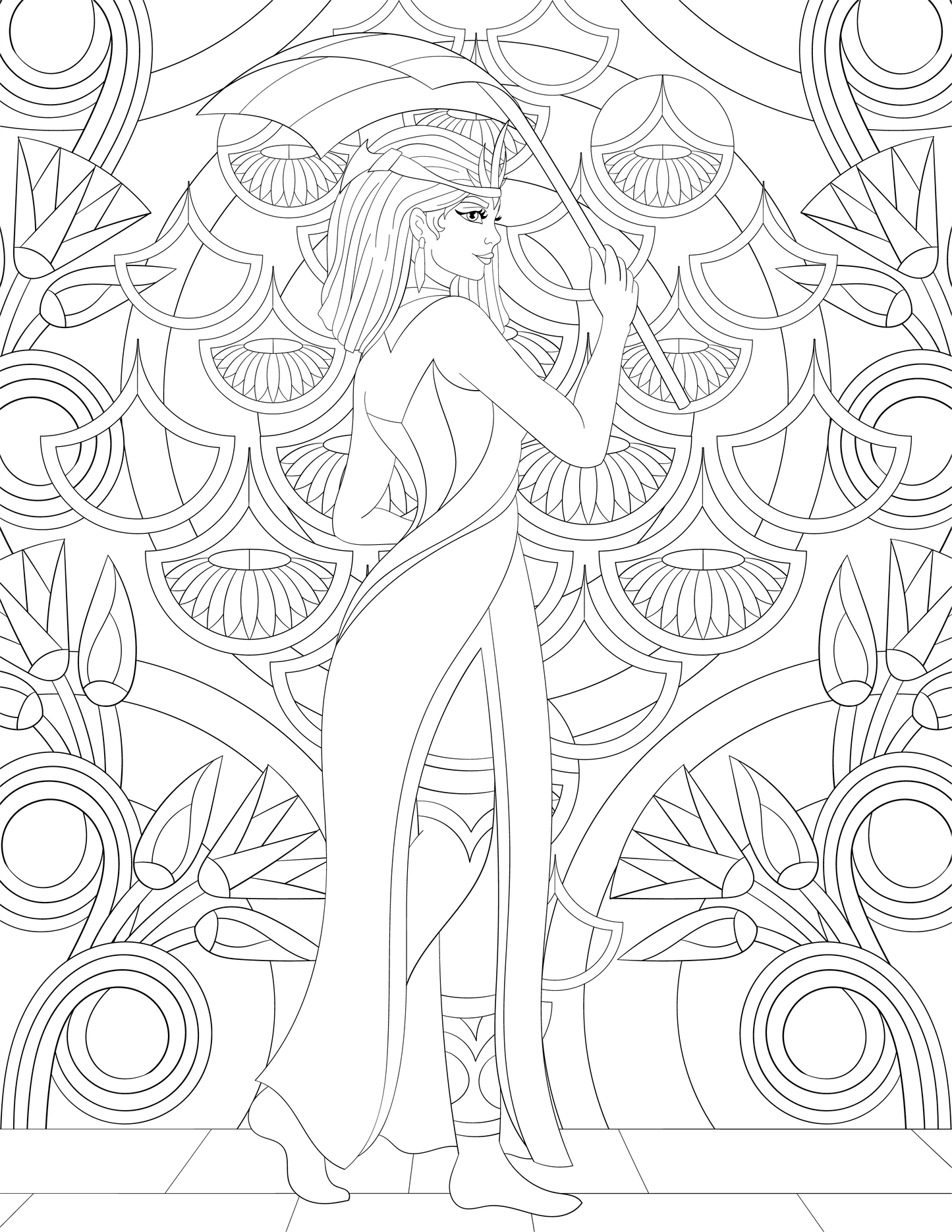 Egyptian Queens- Coloring Book