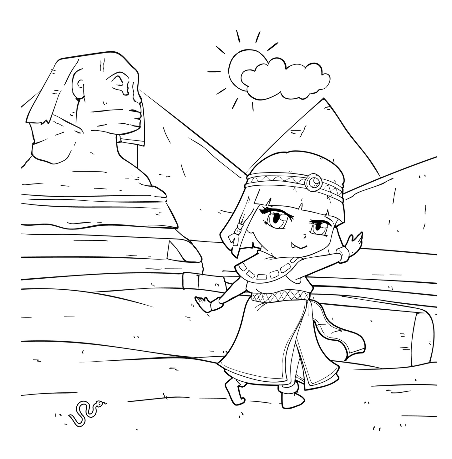 Cute Little Pharaohs- Coloring Book